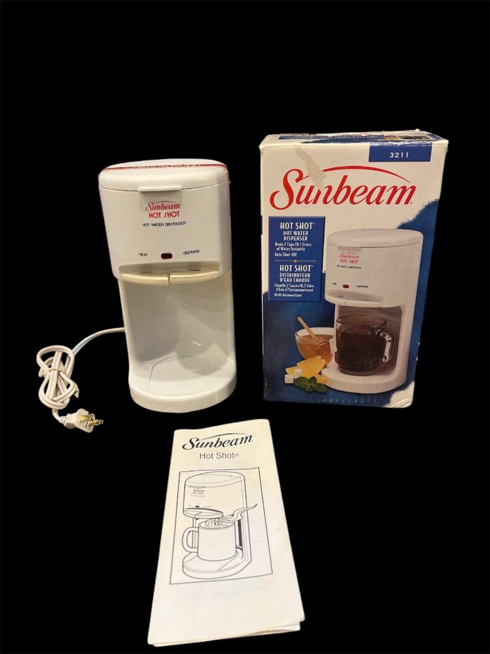 Vintage Sunbeam Hot Shot White Hot Water Dispenser #3211 Tested/Works